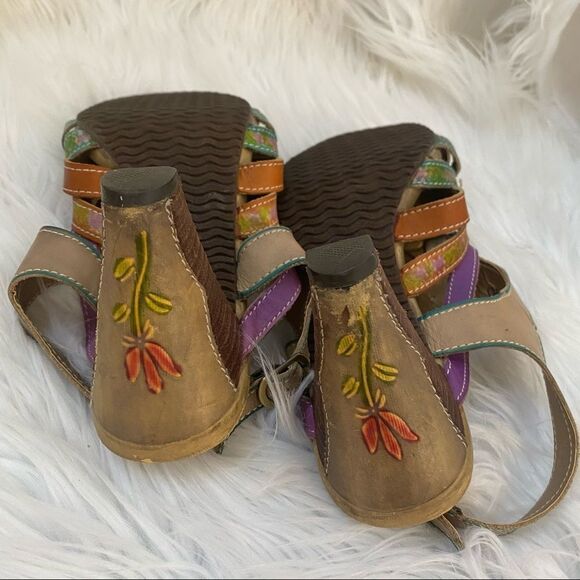 L'Artiste Spring Step Lilac Leather Sandals 10 - Picture 8 of 12